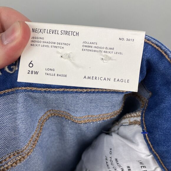 American eagle jeans women's 6 LONG | 28x30 next level stretch nwt jegging - Picture 10 of 16